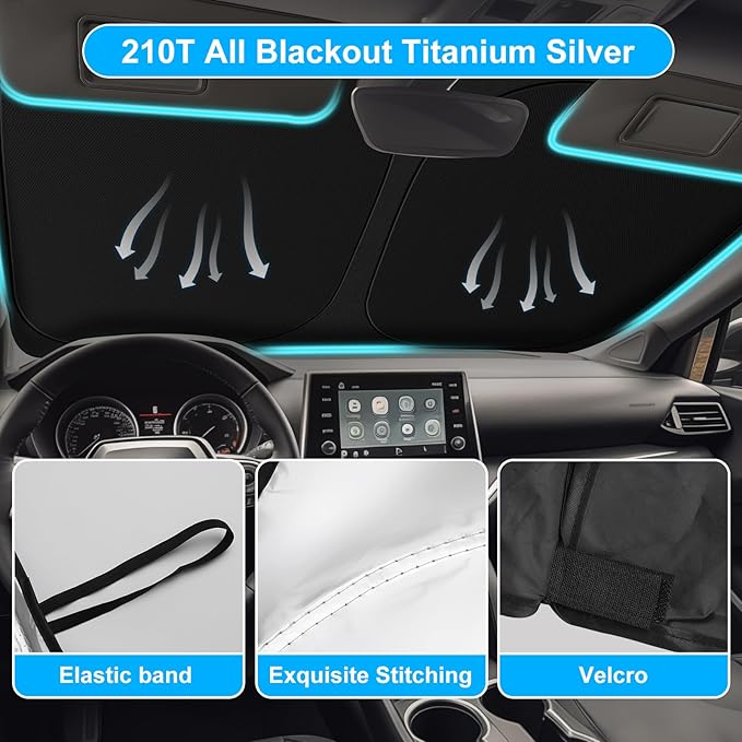 SHINEHOME 2025 Upgrade Front Windshield Sun Shade Foldable RAV4 Sunshade for 2019-2025 2026 RAV4 RAV-4 SUV Crossover, TRD Off-Road, LE XLE Premium Limited Front Window Sunshade Accessories