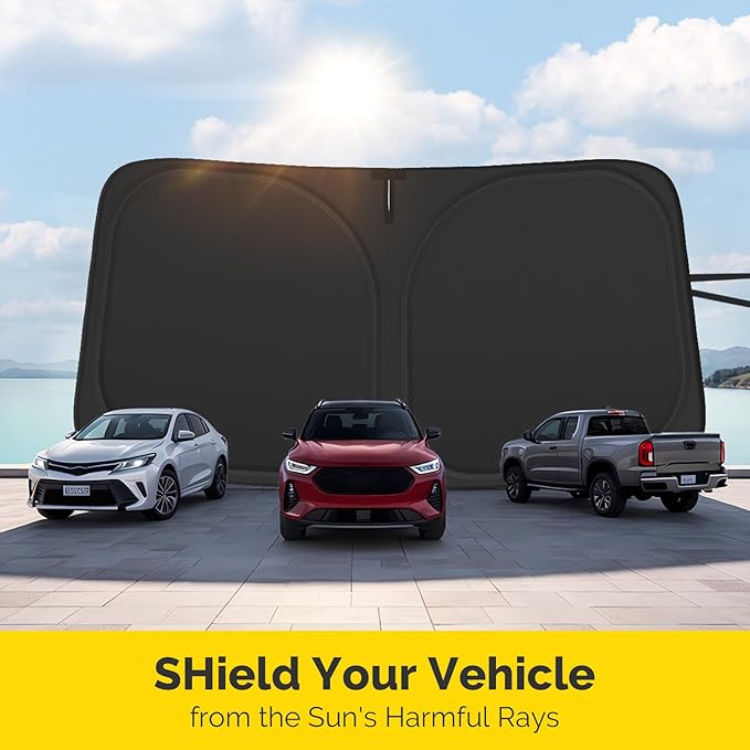 Car Windshield Sun Shade Compatible with 2016-2024 2025 2026 Honda Pilot Accessories Sunshade Custom Foldable Windshield Sun Visor