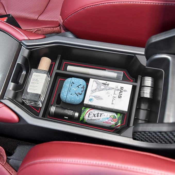 PIMCAR Compatible with 2023-2026 Honda Accord LX EX Sport EX-L Sport-L Touring Hybrid Center Console Organizer ABS Plastic Material 11th Gen Accord Armrest Box Insert Tray Pallet Accessories -Red