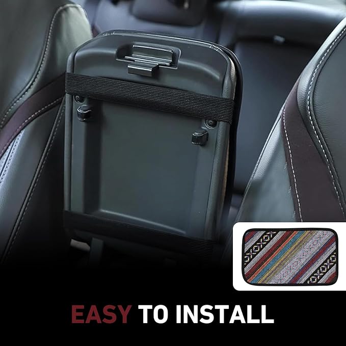 Car Center Console Cover, Bohemian Style Armrest Cover Pad, Breathable Non-Slip Armrest Box Pad, Universal Center Console Protector Cushion, Boho Car Accessories