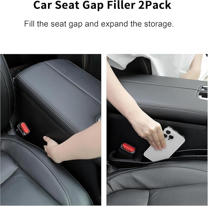 Yvey Car Seat Gap Filler, 2 Pack Universal Car Seat Gap Organizer Between Seats, Car Seat Crevice Blocker for Tightly Filling Seat Gaps