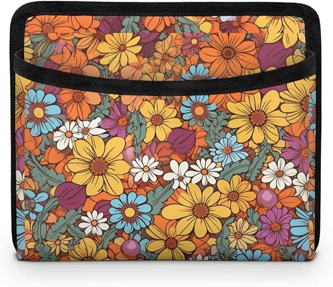 Boho Floral Car Side Pocket Organizer, Front Back Seat Storage Pocket for Car, Universal Auto Console Door Window Storage Bag for Interior Organizer, Holder for Phone Sunglasses