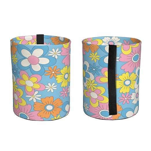 YANGDADA Retro Flowers Car Trash Can Small Portable Car Garbage Bag for Back Front Seat RV's Camping Accessories
