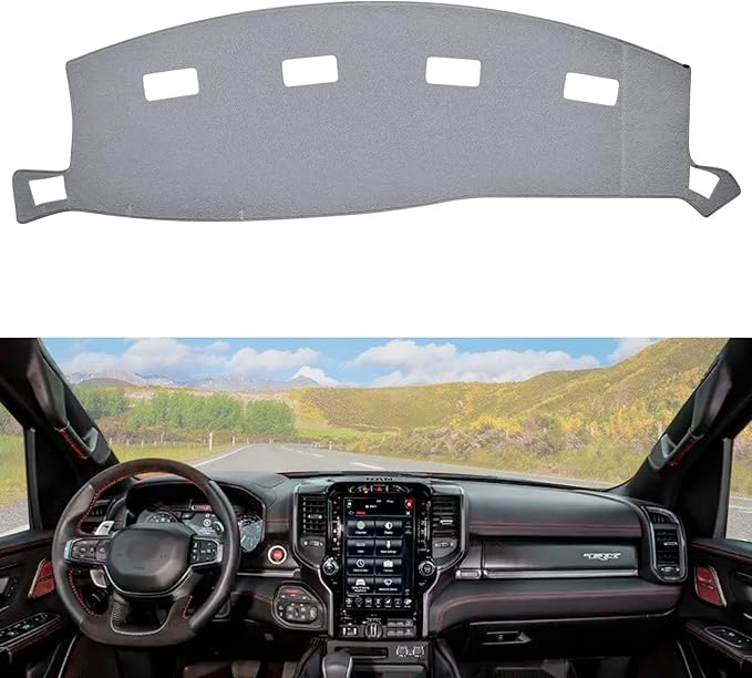 Dashboard Dash Cover Mat Carpet Compatible with 02-05 Dodge Ram 1500 03-05 Dodge Ram 2500 3500(GREY)