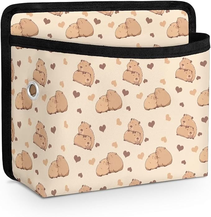Cute Capybara Car Side Pocket Organizer, Auto Front Rear Seat Storage Bag for Cell Phone Sunglasses Coins, Document Holder Tray Pouch for Vehicle Seat, Women Men Car Accessories