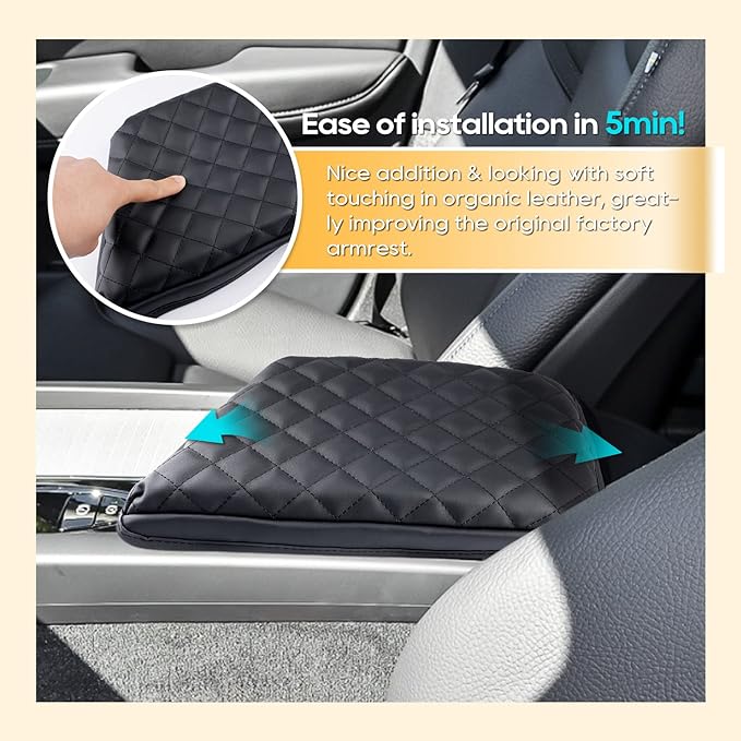 LFOTPP 2025 XC60 Armrest Cover for XC60 (2018-2025) Center Console Cover for 2018-2022 2023 2024 2025 XC60 Arm Rest Cover Interior XC60 Accessories 2025 XC60 Console Leather Anti-Scratch Waterproof
