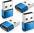 𝟒𝐏𝐚𝐜𝐤 𝐔𝐩𝐠𝐫𝐚𝐝𝐞𝐝 USB to USB C Adapter,Type-C Female to A Male Car Charger OTG Converter for Apple Watch Ultra 8 9 10,iPhone 16 15 14 13 Pro Max,Samsung S24,Nintendo Switch,AirPods,iPad,Car