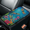 Bulopur Dragonfly Armrest Cover Car Easy to Install Car Center Console Cushion Pad Flannel Auto Armrest Console Car Accessories Comfortable Universal Fit Most Cars Women Men