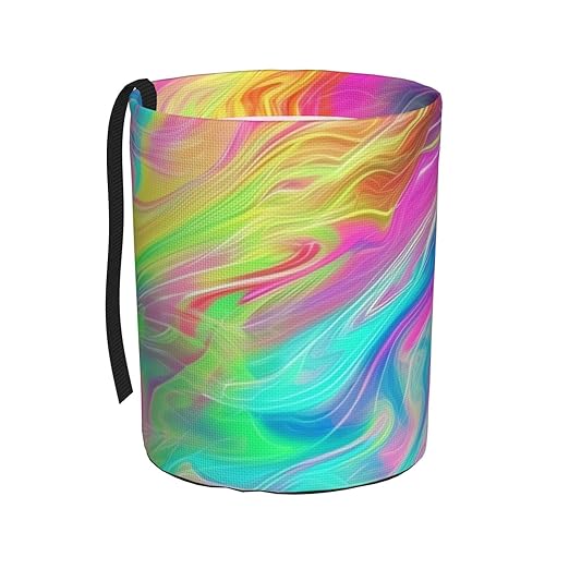 Psychedelic Colors Car Trash Can Garbage Cans Foldable,Cute Hanging Car Organizer and Storage Bag Leak Proof, Auto Back Seat Trash Bin Universal for Truck, SUV, Outdoor Travel