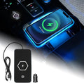 General Wireless Phone Charging Pad with Lighting Silicone Dual Charging Ports Quick Charger Station 15W Adapter for Smartphone Phone (USB with Cigarette Lighter Adapter)