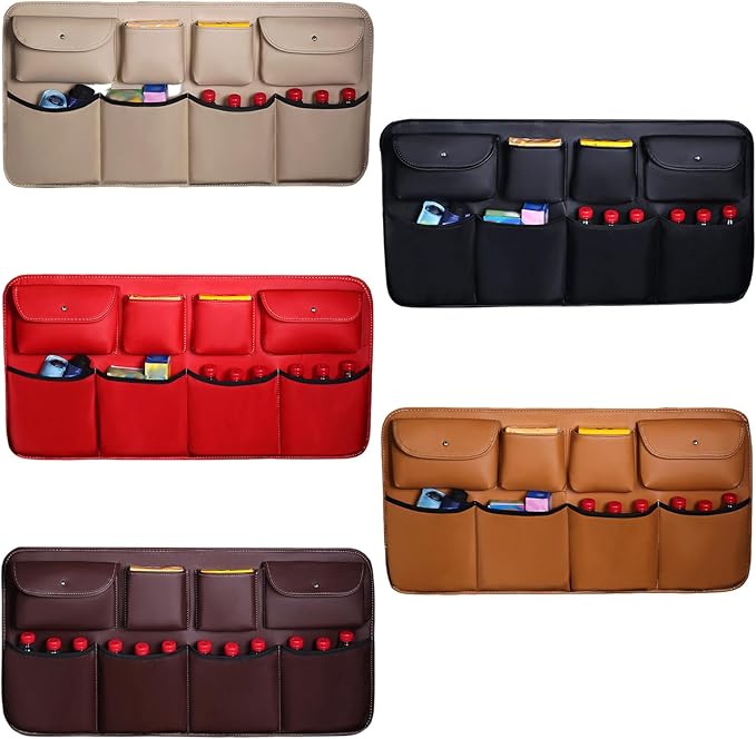PU Cloth Automotive Organizers Quick Installation Hanging Pocket Fabric Storage Bag for Trip Storage Bag