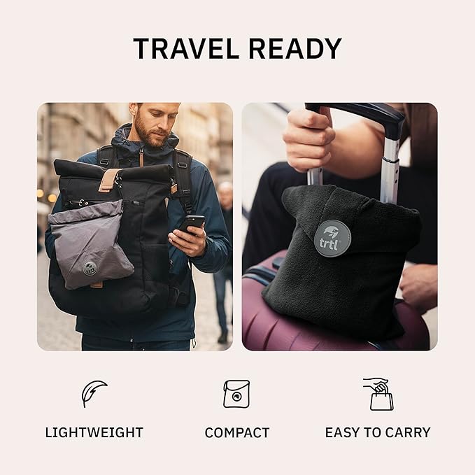 trtl Pillow - Scientifically Proven, Super Soft Neck Support Travel Pillow for Sleeping - Lightweight and Machine Washable - Ergonomic Design for Traveling on Airplanes, Cars, and Trains - Red