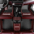 Custom Making Car Floor Mats for 90% Car Model Luxury Leather All Weather Waterproof Anti-Skid Full Coverage Liners (Black and Coffee)