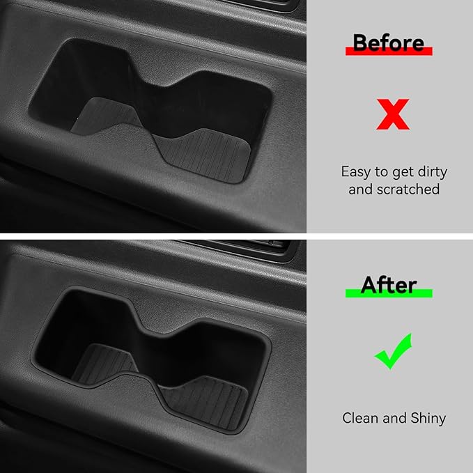 LUCKEASY 2PCS 3rd Row Side Cup Holders Insert for Hyundai Santa Fe 6/7 Seat 2024 2025 2026 Rear Drink Limiter Interior Accessories TPE Black