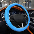 Wuyaoyao Car Steering Wheel Cover, Anti-Slip Silicone Steering Wheel Cover Protector, Non-Slip Massage Grip Auto Wheel Cover Fits 14-15 Inch, Universal Interior Car Accessories (Sky Blue)