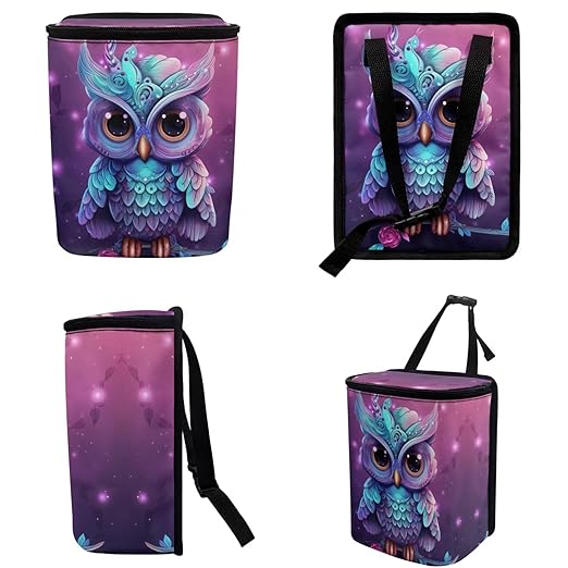DISNIMO Cartoon Owl Car Trash Can Easy-to-Install Car Accessory Interior, Leak-Proof Car Garbage Can Bin Organizer Storage Bag for The Back Seat of Any Cars, Sedans, SUVs & Trucks