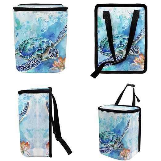 DISNIMO Sea Turtle Car Trash Can Bin Cute Car Garbage Can Leakproof Car Accessories Trash Bin Car Dustbin Organizer Container for Car Office Home