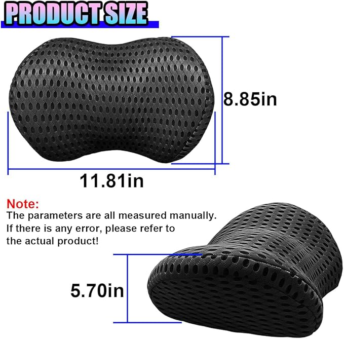 Ergonomic Memory Foam Car Neck Pillow with Adjustable Strap & Machine-Washable Cover - Long-Lasting Support for Long Drives & Office Use(Black)