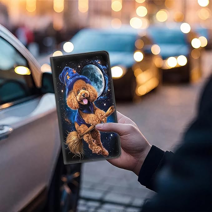 Car Registration Holder, Waterproof PU Leather Vehicle Card Document Glove Box Organizer, Women Interior Auto Accessories Case for Cards, Driver License Car Insurance Holder, Cockapoo Dog Pattern