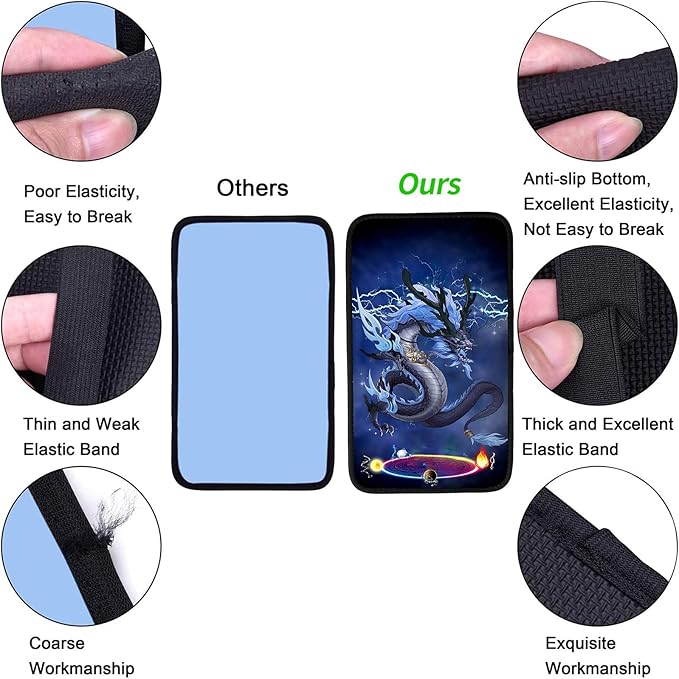JANENFNA Car Armrest Cover Pads Universal Fashion Cute Auto Center Console Armrest Cover Pad with 2PCS Car Coasters Soft Waterproof Car Armrest Seat Protector for Women,King Dragon
