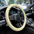 WOCOCN Car Steering Wheel Cover, Thin Anti-Skid Silicone Steering Wheel Cover for Men & Women, Universal Automotive Interior Accessories for Most Cars (Light Yellow)