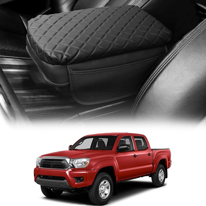 Console Cushion Cover for Toyota Tacoma 2005-2015 SR SR5 Off-Road PreRunner TRD-Sport pro Limited Tacoma Organizer Armrest Storage Box Cover Tacoma Interior Accessories