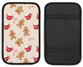 Car Center Console Cover Christmas Gingerbread Man Candy Cane, Armrest Cushion for Car, Universal Fit Seat Box Pad for Cars, Trucks, SUVs