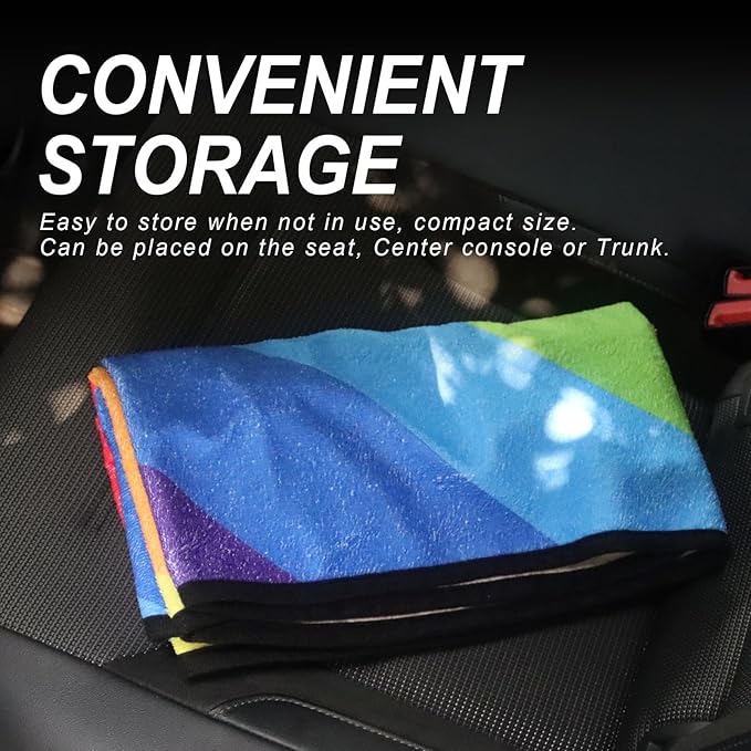 nbnhxnff Sweat Towel Car Seat Cover Protector Front Seats for Gym Workout, Running, Swimming, Beach and Hiking, Waterproof Universal Seat Cover for Car, Trucks, Van & SUV (Rainbow, 1pcs Front Seat)