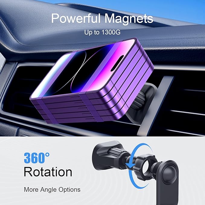 MAGJIEYX for Magsafe Car Mount Charger for Auto-Alignment Magnetic Wireless Charger iPhone 12/13/14/15/16Pro Max/Plus/Mini/Magsafe Case Air Vent and Dashboard Phone Holder with Fast 36W QC 3.0 Adapter