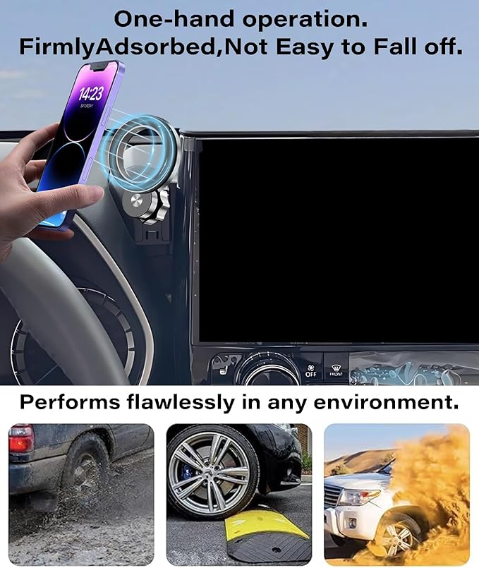 Magnetism Car Phone Holder for Toyota Highlander 2020-2025 Accessories Compatible with MagSafe Hands-Free 360 Degree Rotation Adjustable Cell Phone Mount Does Not Affect Air Vent