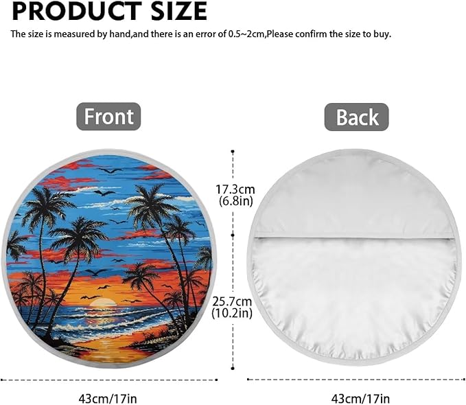 Hawaiian Steering Wheel Reflector Protector Sunset Vehicle Steering Wheel Sun Shade Cover 17 Inch Heat Resistant Car Rudder Sunshade Summer Essential Gift for Holiday