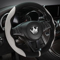Luxury Suede Steering Wheel Cover for Cars, Soft Leather Padded Wheels Cover for F150, Trucks, Jeep, Van, Auto Thin Large Car Handle Cover, Universal Fit, Anti Slip, 15.2-16in, Gray