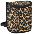 Leopard Print Car Trash Can Car Garbage Bag with Lid Hanging Waterproof Leak Proof Vehicle Storage Bin