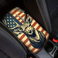 Car Center Console Pad, Universal Waterproof Car Armrest Seat Box Cover, Car Interior Accessories for Most Vehicle SUV Truck Vintage American Flag Moose Car Armrest Pad