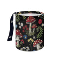 Floral Mushroom Car Trash Bag Waste Basket with Adjustable Buttons Collapsible Car Storage Bag Multipurpose Road Trip Essentials for Outdoor Activities