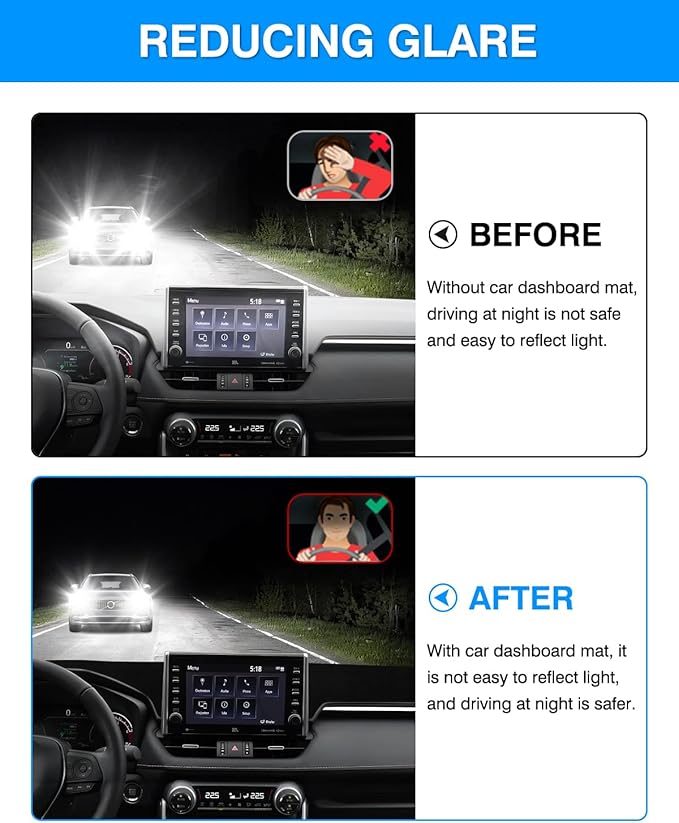 Cartist Dashboard Cover Mat for 2019-2022 2023 2024 2025 Toyota RAV4 Accessories Dash Cover Suede Dash Mat Sunshade Glare UV Rays Protector
