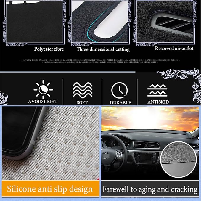 Dashboard Mat Cover for Honda CR-V 2007-2011 Nonslip Center Console Sunshield Glare UV Rays Protector Accessories