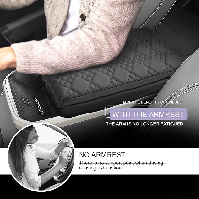 LUWU 2025 2026 Terrain Center Console Cover Compatible with 2025 2026 GMC Terrain Accessories 2025 Terrain GMC Armrest Cover Center Console Pad Armrest Console Cover (Thick Black)