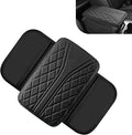 Cuymoap Car Armrest Cushion, Breathable Support Cover for Enhanced Elbow Comfort, Waterproof Anti-scratch Center Console Protector with Side Storage Pocket, Universal Slip-on Design for Car (Black)