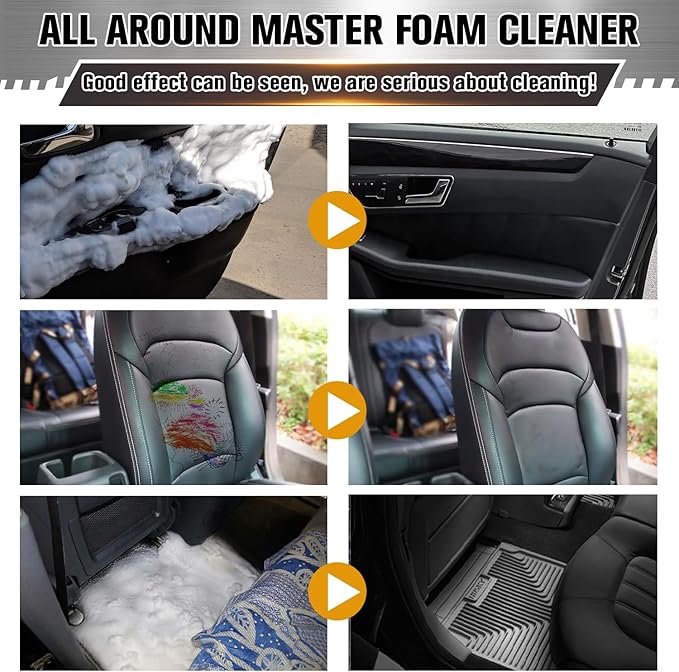 Omaky Multi-Purpose Foam Cleaner for Car, All Around Master FoamCleaner, Car Interior Foams Cleaner,Cars Seat Foam Cleaner Spray, Upholstery Cleaner, Interior Cars Cleaner (2pcs)