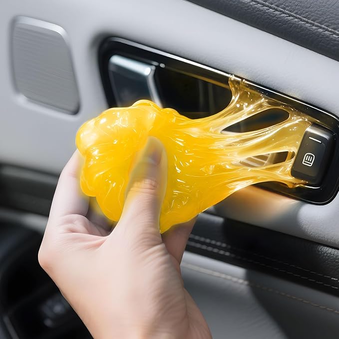 Car Cleaning Gel,Reusable Car Cleaning Putty for Interior Detailing, Car Cleaning Supplies, Auto Detailing Tools, Car Slime for Dust Removal, Car Accessories Interior, Car Cleaning Kit(Yellow, 0.8 OZ)