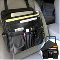 Car Front Seat Organizer, Car Backseat Organizer with Adjustable Shoulder Strap, Passenger Seat File Storage Bag with Dedicated Laptop Tablet Holder Cup Holder for Car Law Enforcement (Black)