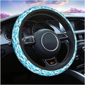Swono Swimming Dolphin Steering Wheel Cover Cartoon Swimming Dolphin On Sea Wave Blue Background Universal 15 Inch Auto Car Steering Wheel Covers SUV Anti Slip Wheel Wrap Protector for Men Women