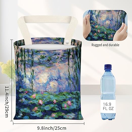 ADQWIOVL Car Garbage Can, Seat Back Hanging Cute Car Trash Can Bag, Car Organizer and Storage Bag for Travelling, Outdoor Watercolor Water Lily