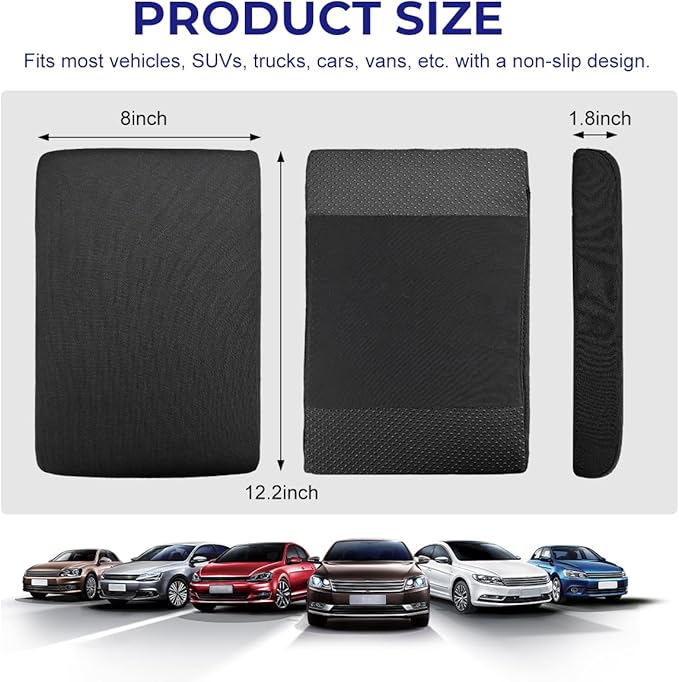 Car Center Console Pad, Memory Foam Center Console Cover Automotive Armrest Cushion, Soft Breathable Vehicle Arm Rest Seat Box Cover Protector, Interior Car Accessories