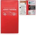 Car Registration and Insurance Holder, 9.56"×5.19" Glove Box Organizer Vehicle Document Holder, Waterproof Essential Driving License Wallet Case for Sedan Truck SUV (Glossy Large Car, Red)
