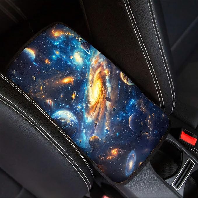 Galaxy Car Center Console Armrest Pad Dustproof Car Center Console Cover Soft Comfy Seat Box Pad Cushion Galaxy Car Accessoriess for Auto Sedan, Van, SUV, Truck