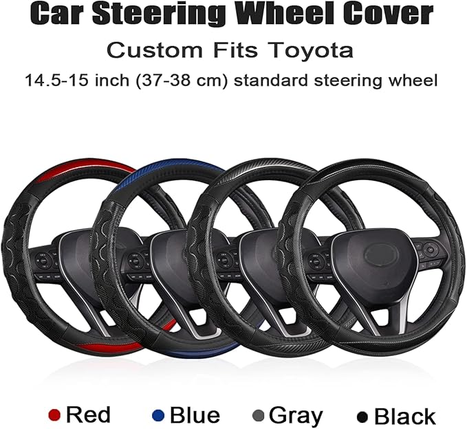 GIANT PANDA Steering Wheel Cover for Toyota, Auto Car Steering Wheel Cover for Toyota Highlander Rav4 Corolla Camry,Standard Size - Blue