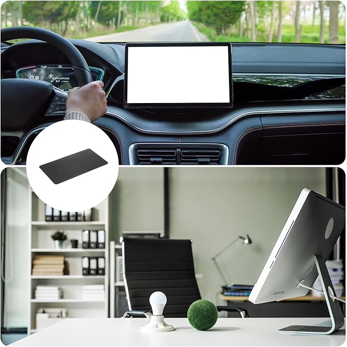HARFINGTON 2pcs Car Dashboard Anti-Slip Mat 10.6" x 6" Universal Sticky Dash Pad Washable Reusable Car Non-Slip Mats for Phone Keys Sunglasses Electronic Devices, Black