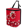 KEIAHUAN Red Ladybug Daisy Hanging Car Trash Can for Back Seat Cute Trash Bag Collapsible and Portable Garbage Bin Large Capacity Automotive Garbage Cans